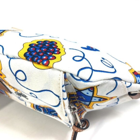 LOEWE anagram Waist Pouch Shoulder Bag PAULA'S IBIZA body bag White x Blue - Picture 8 of 16